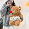 24. Teddy Bear Wearing a Shirt Holding Flowers