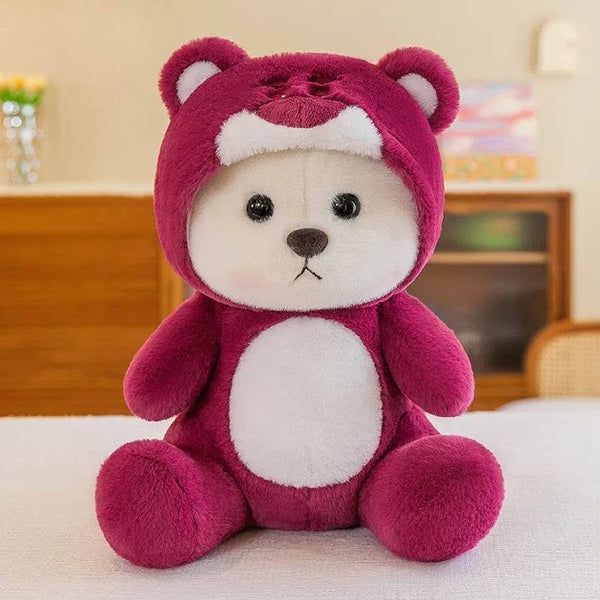 21. Mini Pink Teddy Bear with Hoodie