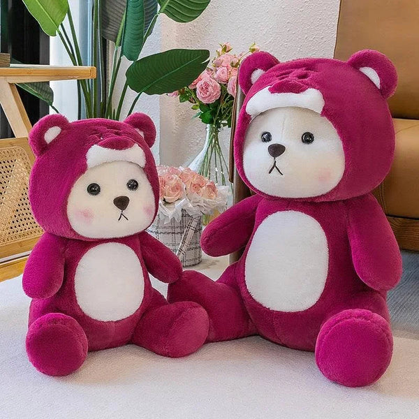 21. Mini Pink Teddy Bear with Hoodie