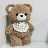 14. Fluffy Brown Teddy Bear with Bib