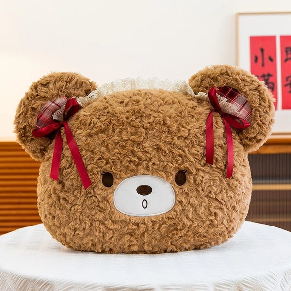 10. Brown Bear's Head Pillow