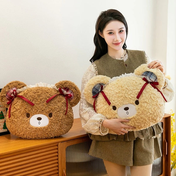 10. Brown Bear's Head Pillow