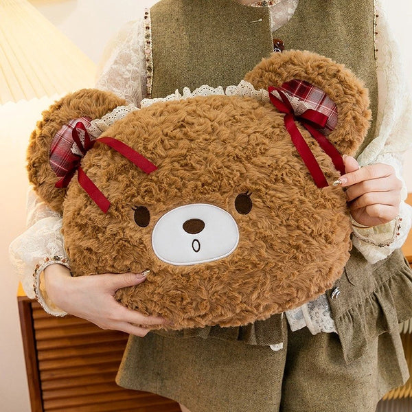 10. Brown Bear's Head Pillow